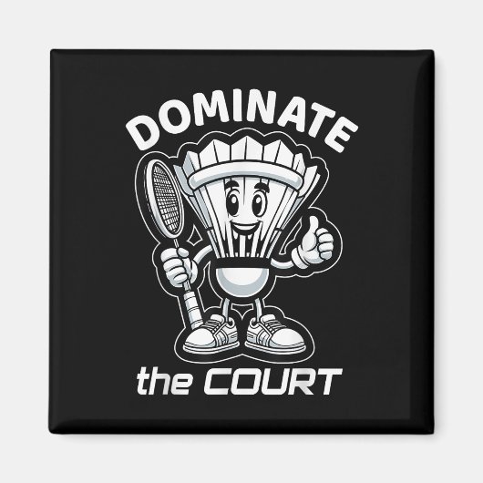 Badminton Forever Cartoon Shuttle en Racket Graph Magneet (Voorkant)
