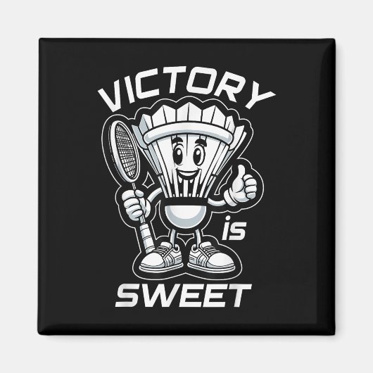 Badminton Forever Cartoon Shuttle en Racket Graph Magneet (Voorkant)