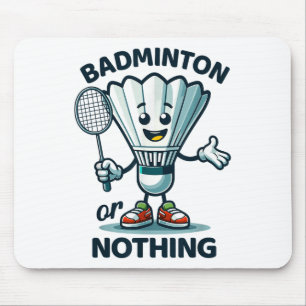 Badminton Forever Cartoon Shuttle en Racket Graph Muismat