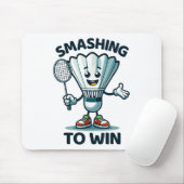 Badminton Forever Cartoon Shuttle en Racket Graph Muismat (Met muis)