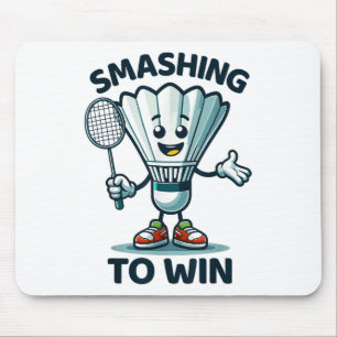 Badminton Forever Cartoon Shuttle en Racket Graph Muismat