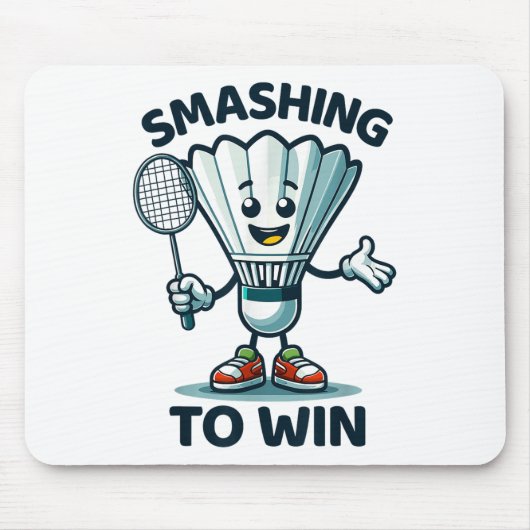 Badminton Forever Cartoon Shuttle en Racket Graph Muismat (Voorkant)