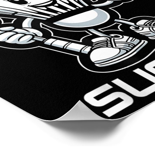 Badminton Forever Cartoon Shuttle en Racket Graph Poster (Hoek)