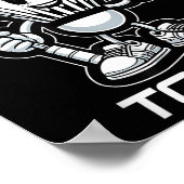 Badminton Forever Cartoon Shuttle en Racket Graph Poster (Hoek)