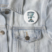 Badminton Forever Cartoon Shuttle en Racket Graph Ronde Button 5,7 Cm (In situ)