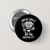 Badminton Forever Cartoon Shuttle en Racket Graph Ronde Button 5,7 Cm (Voorkant /achterkant)