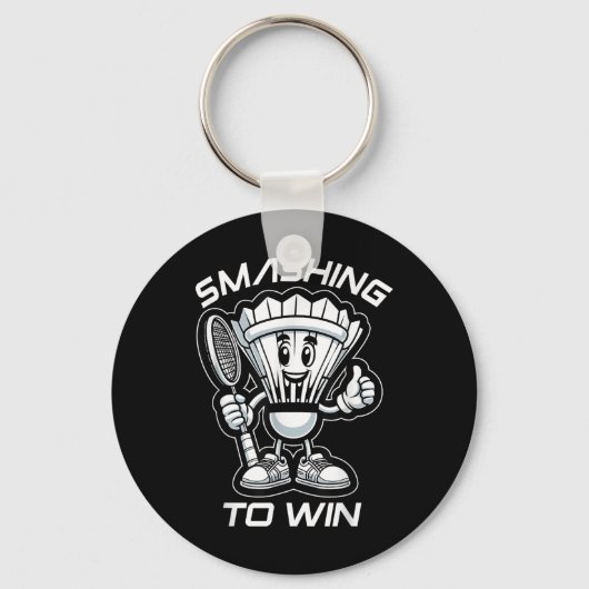 Badminton Forever Cartoon Shuttle en Racket Graph Sleutelhanger (Voorkant)
