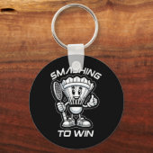 Badminton Forever Cartoon Shuttle en Racket Graph Sleutelhanger (Voorkant)