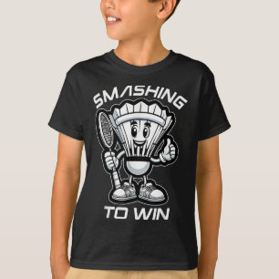 Badminton Forever Cartoon Shuttle en Racket Graph T-shirt