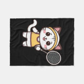 Badminton Funny Cat Dames Meisjes Badminton Speler Fleece Deken (Voorkant (Horizontaal))
