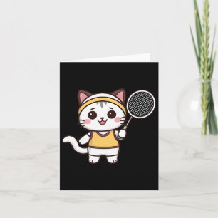 Badminton Funny Cat Dames Meisjes Badminton Speler Kaart