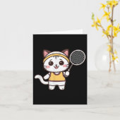 Badminton Funny Cat Women Girls Badminton Player K Kaart (Gele Bloem)