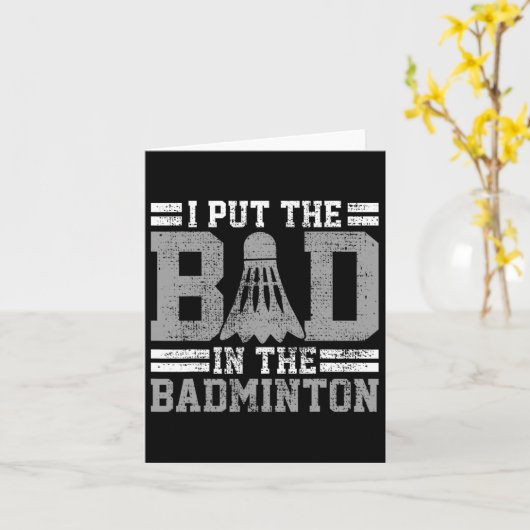 Badminton Funny Gezegde Player Gift Kaart (Gele Bloem)