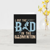 Badminton Funny Gezegde Racquets Shuttle Player Kaart (Gele Bloem)