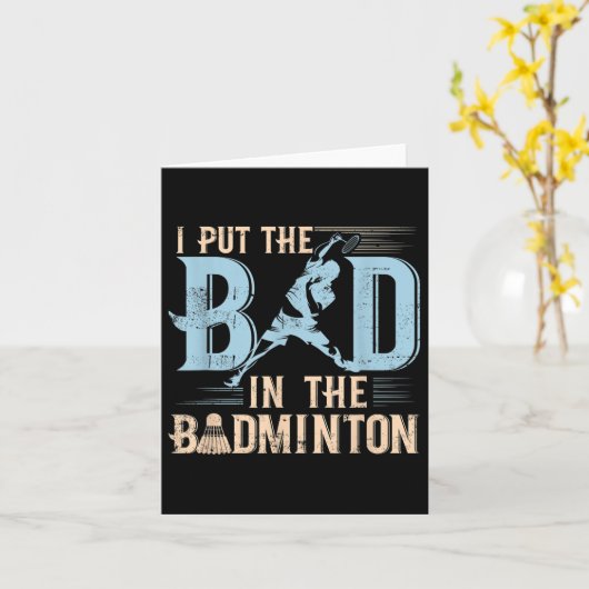Badminton Funny Gezegde Racquets Shuttle Player Kaart (Gele Bloem)