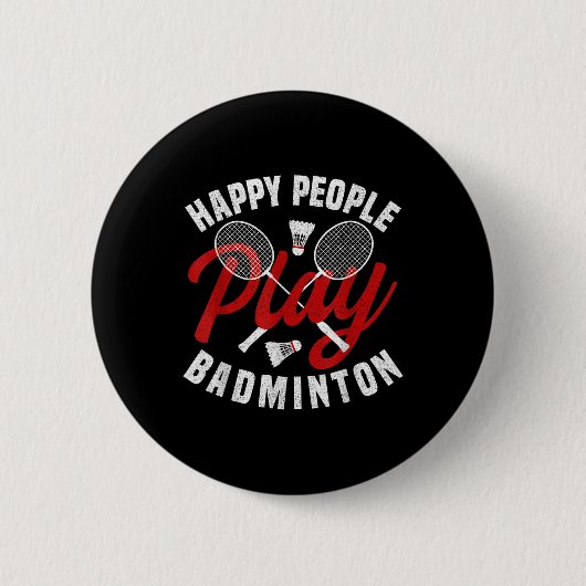 Badminton Game Coach Happy Shuttle Badminton Spele Ronde Button 5,7 Cm (Voorkant)