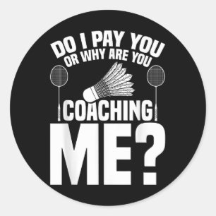 Badminton Game Coaching Shuttle Player Badminton Ronde Sticker