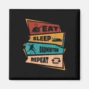 Badminton Game Repeat Shuttle Retro Badminton Play Magneet