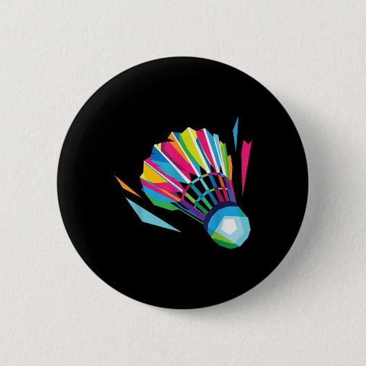 Badminton Game Shuttle Sport Badminton Pop Art Ronde Button 5,7 Cm (Voorkant)