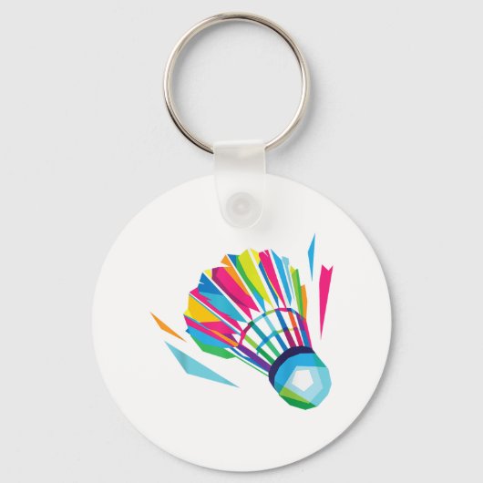 Badminton Game Shuttle Sport Badminton Pop Art Sleutelhanger (Voorkant)