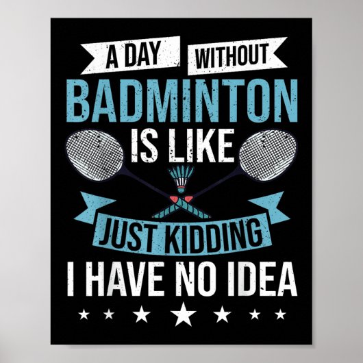Badminton Games Grappige Sport Training Competitie Poster (Voorkant)