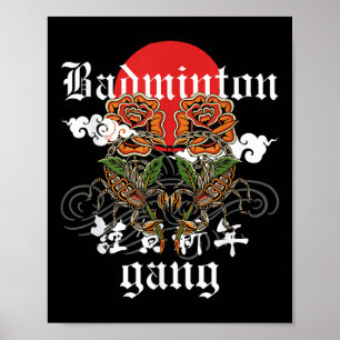 Badminton Gang, Rozen Schorpioenen Sportief Bloemr Poster
