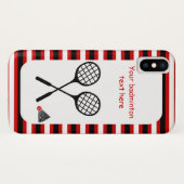 Badminton geschenken, racket en shuttle strepen Case-Mate iPhone case (Achterkant (horizontaal))