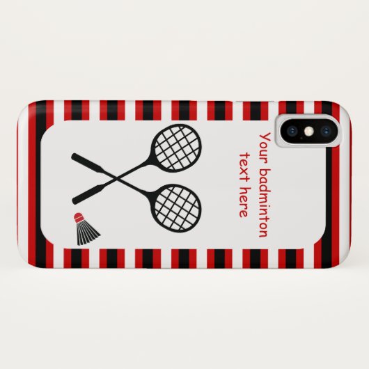 Badminton geschenken, racket en shuttle strepen Case-Mate iPhone case (Achterkant (horizontaal))