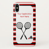 Badminton geschenken, racket en shuttle strepen Case-Mate iPhone case (Achterkant)