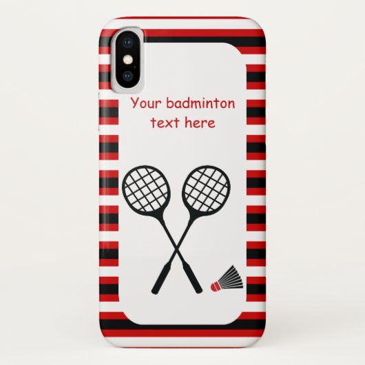 Badminton geschenken, racket en shuttle strepen Case-Mate iPhone case (Achterkant)