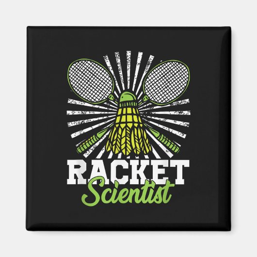 Badminton Gift Shuttle Racket Scientist Badminton Magneet (Voorkant)