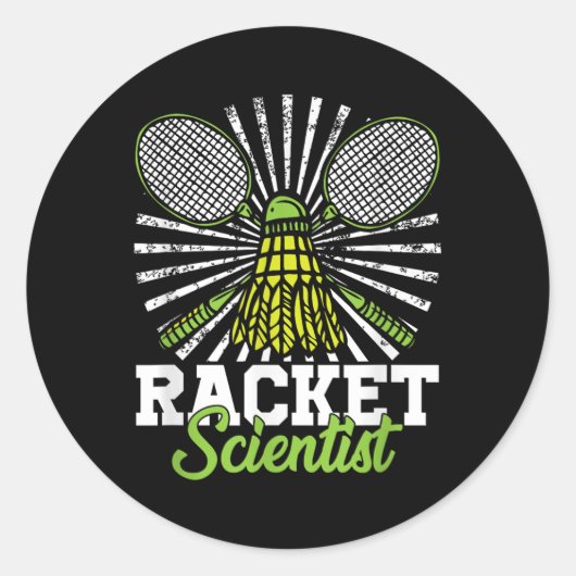 Badminton Gift Shuttle Racket Scientist Badminton Ronde Sticker (Voorkant)