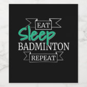 Badminton Gift Wijn Etiket (Enkel label)