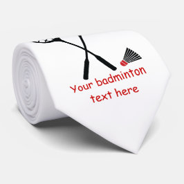 Badminton gifts, racquet and shuttlecock tie stropdas