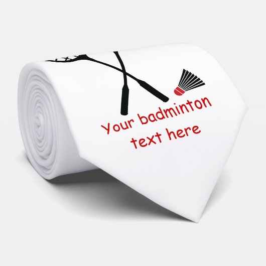 Badminton gifts, racquet and shuttlecock tie stropdas (Opgerold)