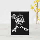 Badminton Girl Comic Shuttle-speler Kaart (Gele Bloem)
