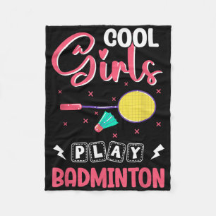 Badminton Girl Shuttle Badminton Lover Fleece Deken