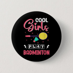 Badminton Girl Shuttle Badminton Lover Ronde Button 5,7 Cm
