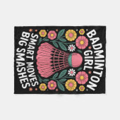 Badminton Girl Shuttle Funny Badminton  Fleece Deken (Voorkant (Horizontaal))