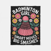 Badminton Girl Shuttle Funny Badminton  Fleece Deken (Voorkant)