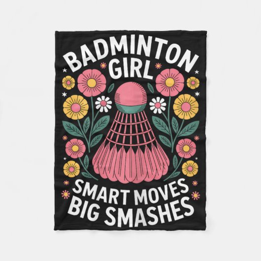 Badminton Girl Shuttle Funny Badminton  Fleece Deken (Voorkant)