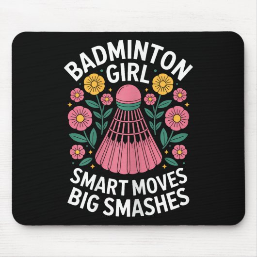 Badminton Girl Shuttle Funny Badminton Muismat (Voorkant)