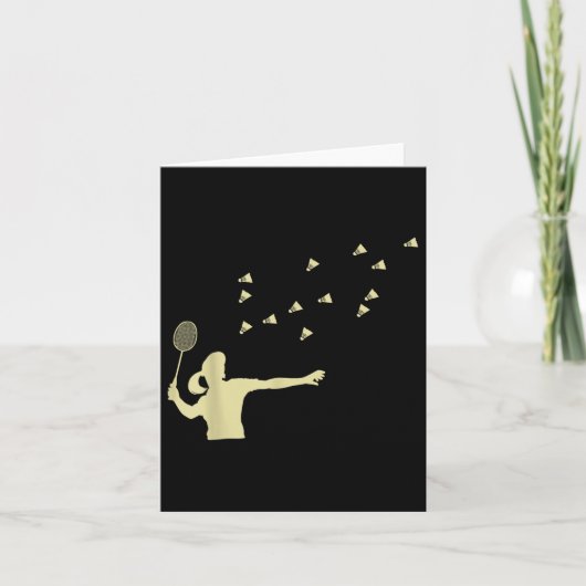 Badminton Girl Shuttle Woman Girl Shuttle Racket Kaart (Voorkant)