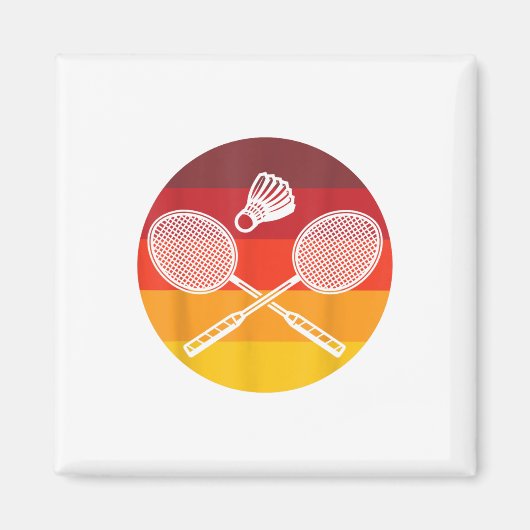 Badminton Grafisch Badminton Speler Shuttle Sporte Magneet (Voorkant)