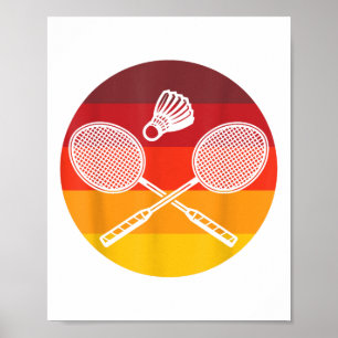 Badminton Grafisch Badminton Speler Shuttle Sporte Poster