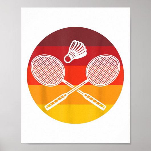 Badminton Grafisch Badminton Speler Shuttle Sporte Poster (Voorkant)