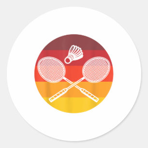 Badminton Grafisch Badminton Speler Shuttle Sporte Ronde Sticker