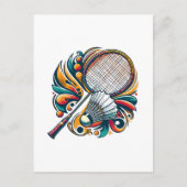Badminton Grafisch Briefkaart (Voorkant)