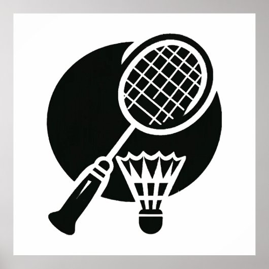 Badminton Grafisch Poster (Voorkant)