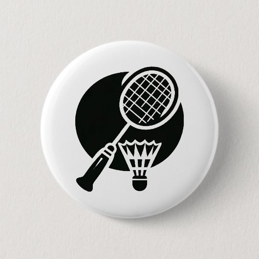 Badminton Grafisch Ronde Button 5,7 Cm (Voorkant)